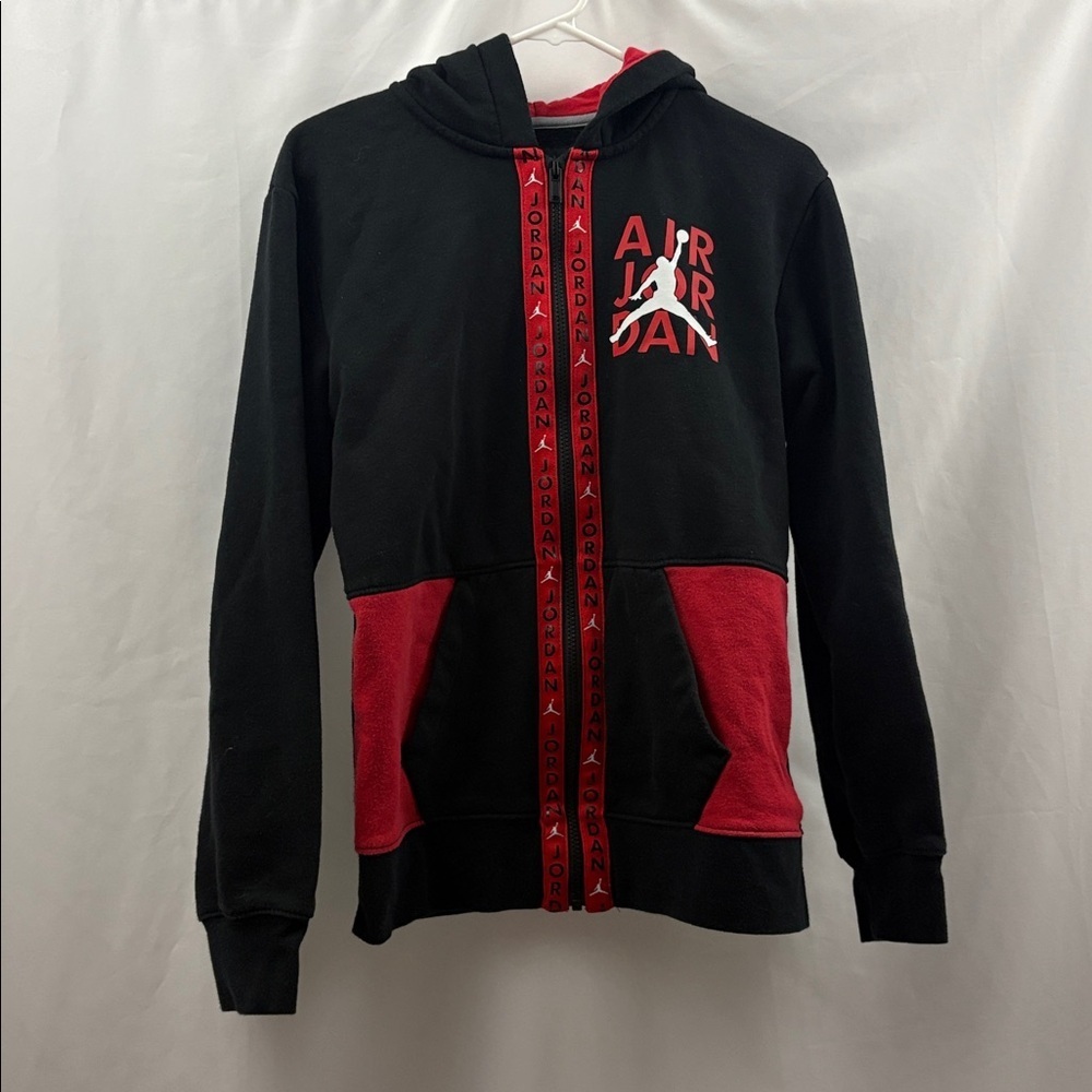 Jordan Hoodie Youth XL 13-15YRS Red Black Pullover Full zip Jumpman AIR Logo